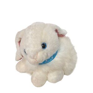 TB Trading White Easter Bunny Rabbit Spring Plush Blue Bow Stuffed Animal 11"